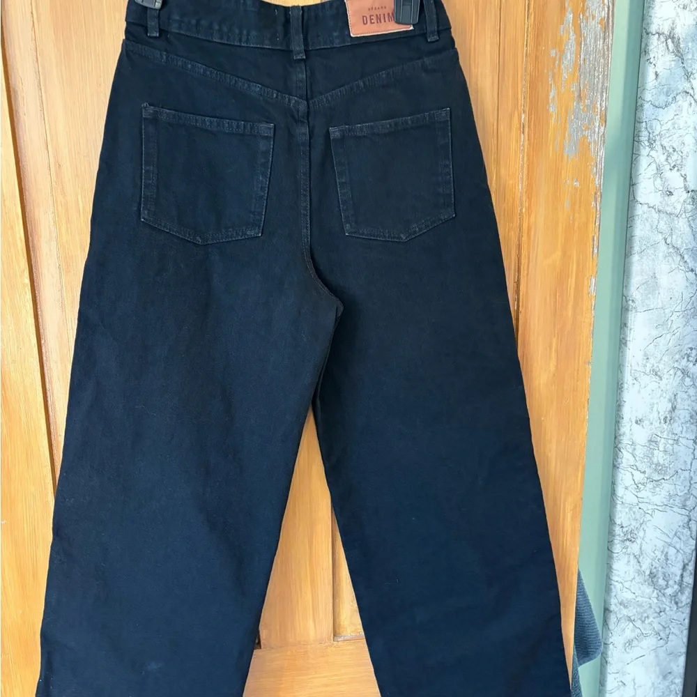 Sezane Women's High Rise Jeans - Black Le Crop - Picture 5 of 7